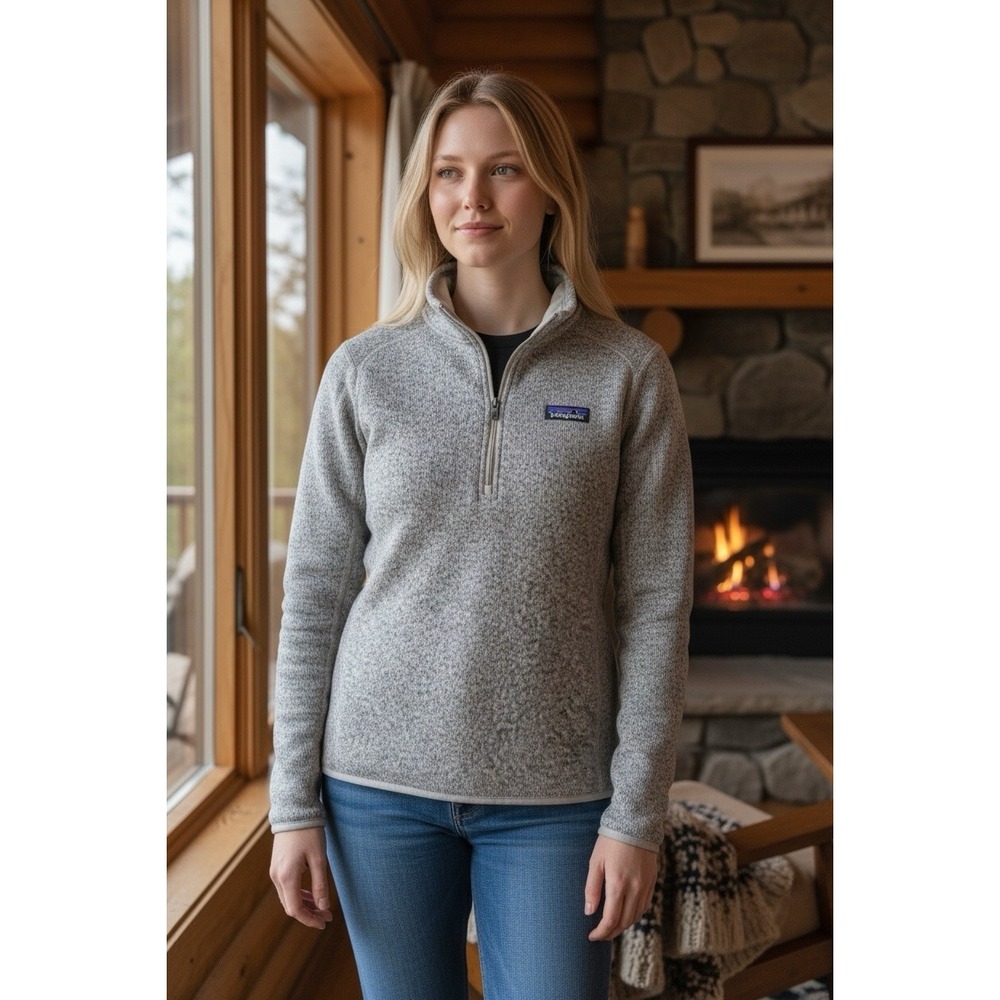 Slay ❄️winter- Patagonia Girly Snow Bunny Aesthetic Cozy 1/4 Zip Jacket‎ Small
